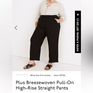 Madewell Plus Breezewoven Pull-On High-Rise Straight Pants